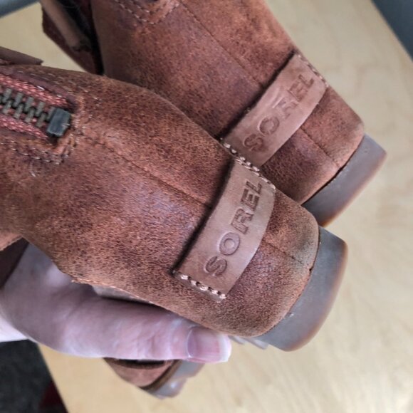 Sorel Joanie II Nubuck Leather Ankle Strap Wedge Sandals - Picture 9 of 11